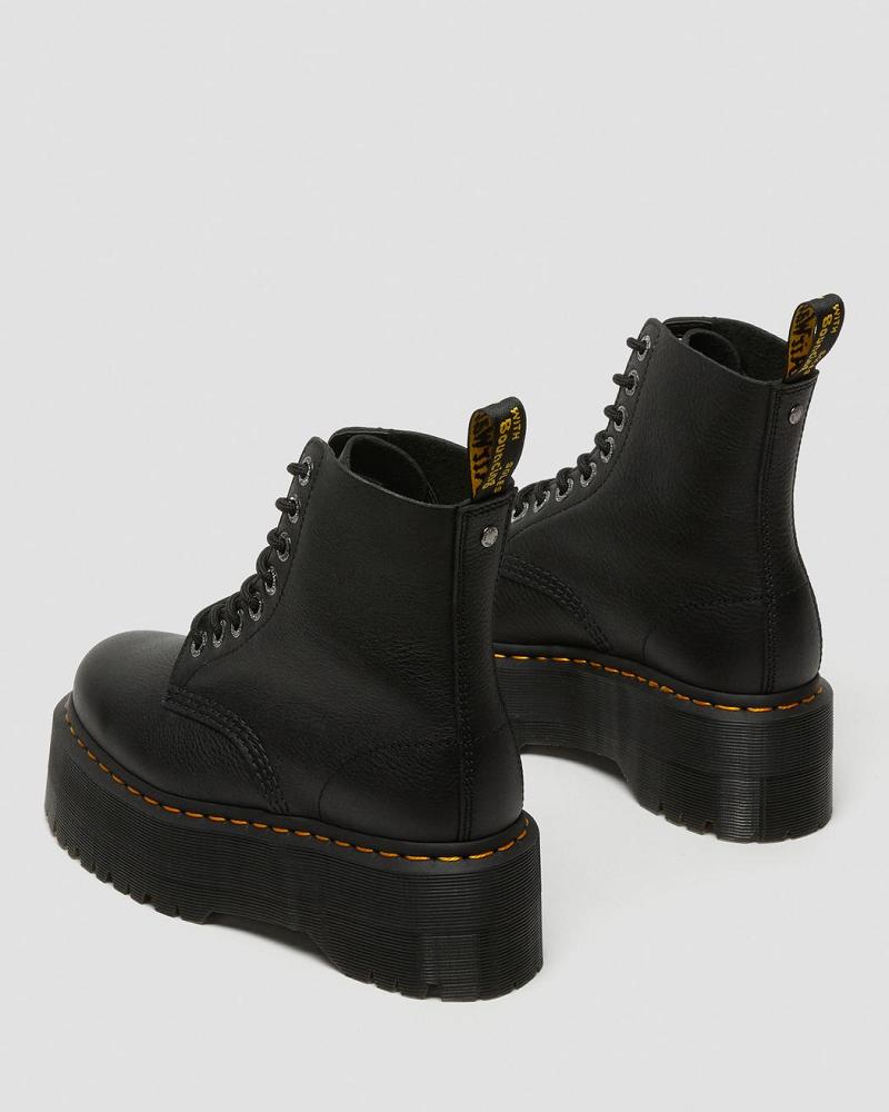 Dr Martens 1460 Pascal Max Læder Platform Støvler Dame Sort | DK 232GSO